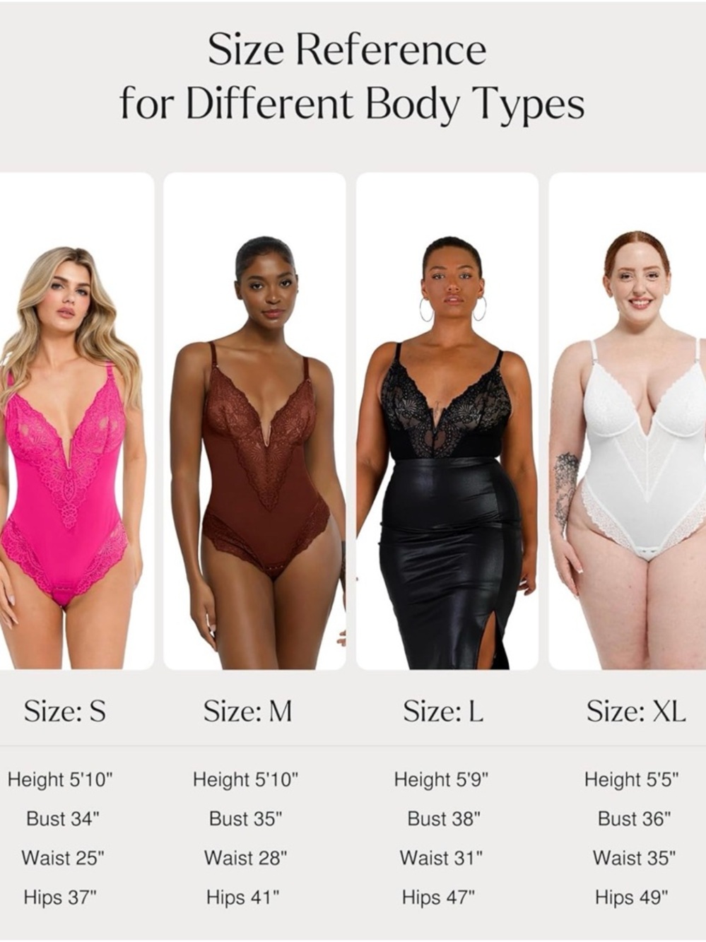 Popilush Shapewear Lace Deep V-Neck Sculpting Thong Bodysuit 3XL in Brown - Picture 9 of 9